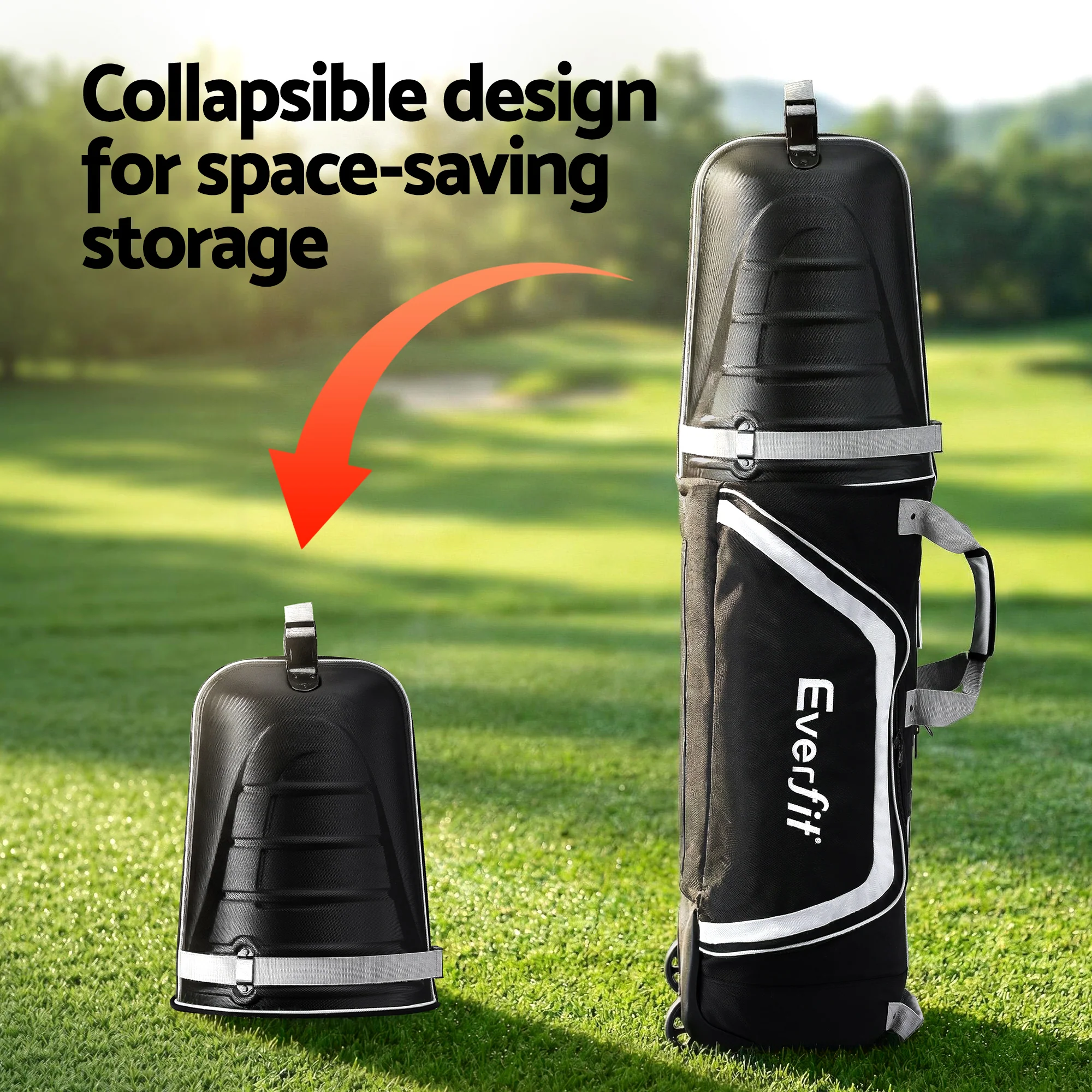 1 pc Everfit Golf Travel Bags for Airlines with Wheels Golf Clubs Hard Case Foldable - Image 6