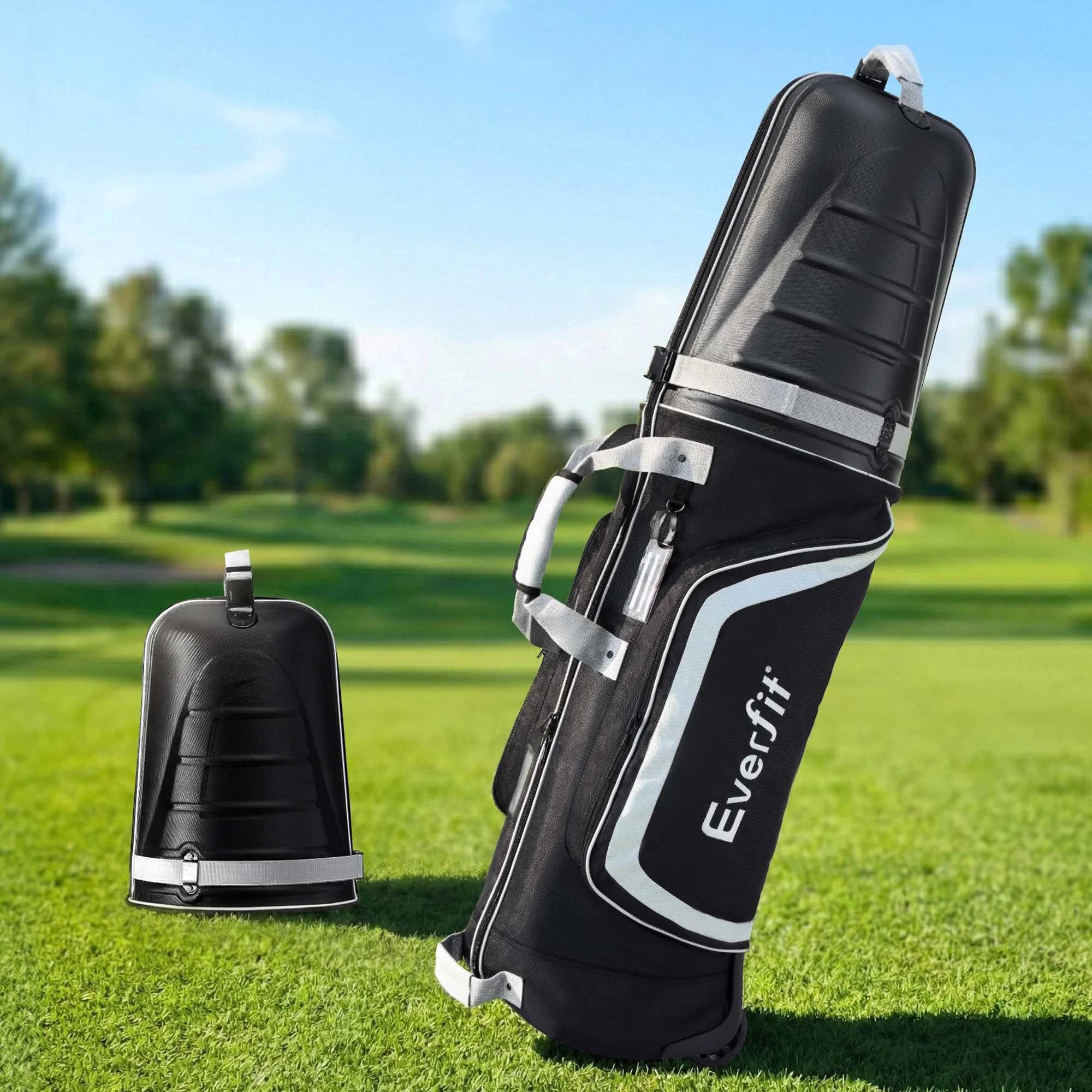1 pc Everfit Golf Travel Bags for Airlines with Wheels Golf Clubs Hard Case Foldable - Image 7