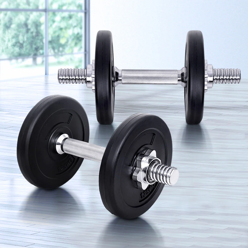 Everfit 10kg Dumbbell Set Weight Plates Dumbbells Lifting Bench - Image 8