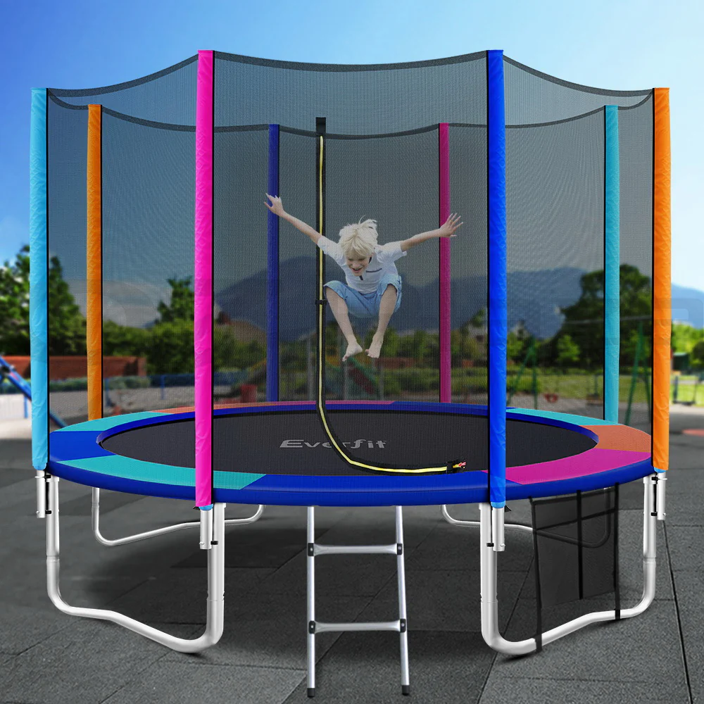 Everfit 12FT Trampoline for Kids w/ Ladder Enclosure Safety Net Pad Gift Round - Image 8