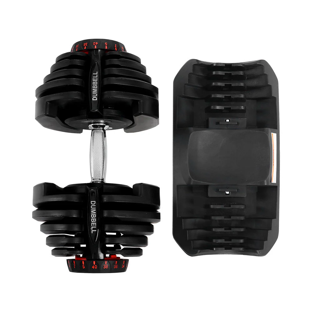 40KG Dumbbells Adjustable Dumbbell Weight Plates Home Gym Exercise - Image 3
