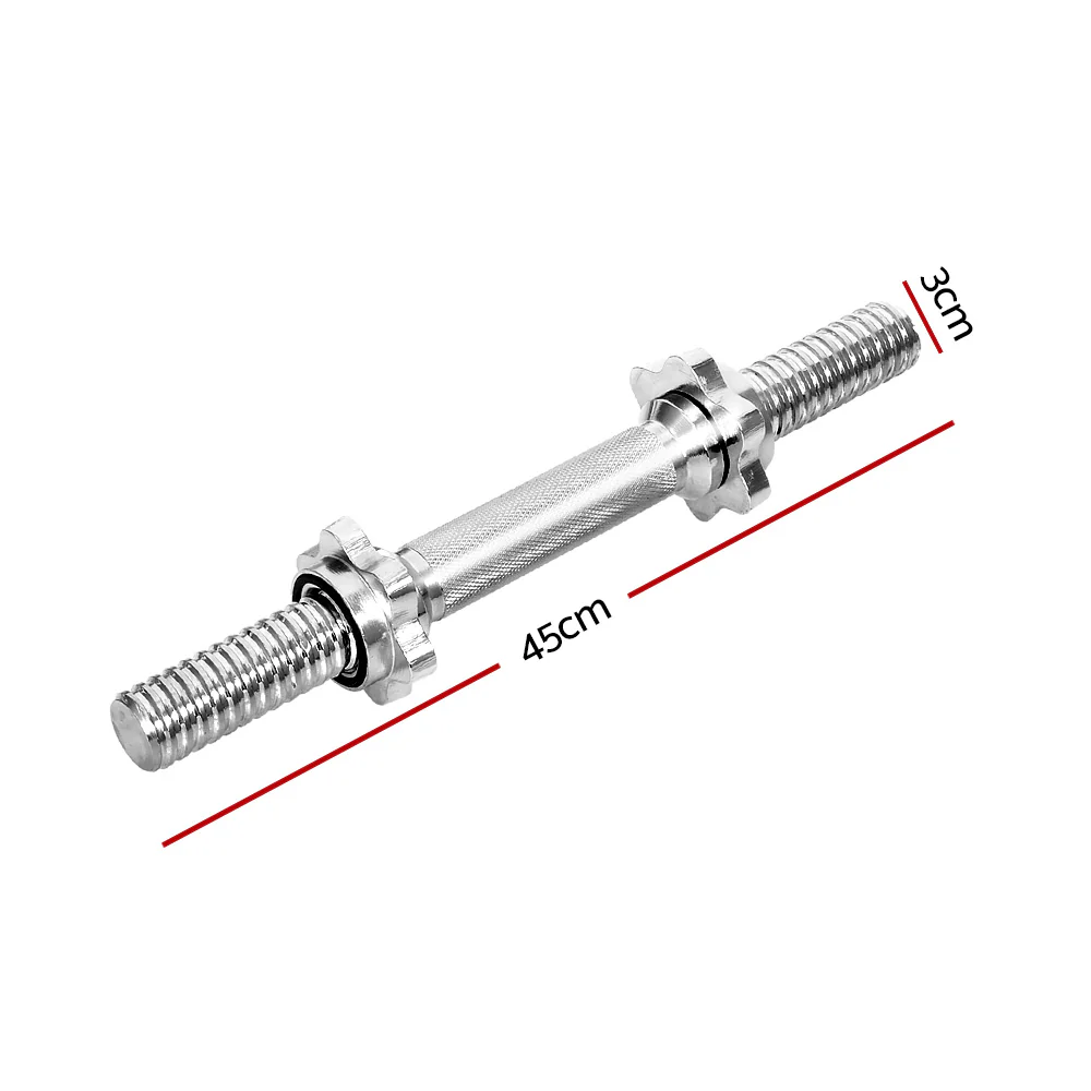 Everfit 45cm Dumbbell Bar Gym Home Exercise 150kg Capacity - Image 2