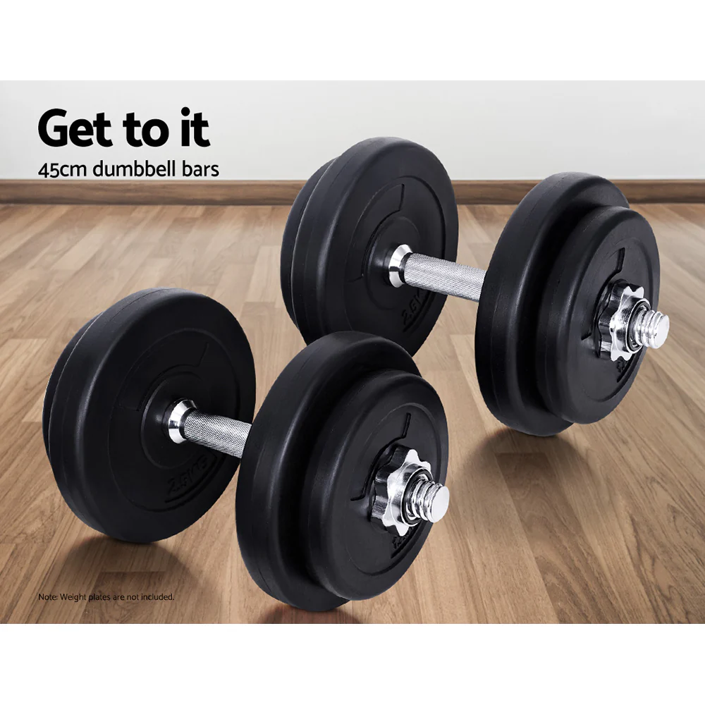 Everfit 45cm Dumbbell Bar Gym Home Exercise 150kg Capacity - Image 5