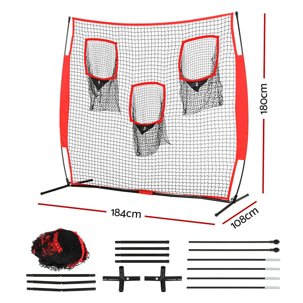 Everfit 1.8m Football Soccer Net Portable Goal Net Training 3 Target Zone - Image 2