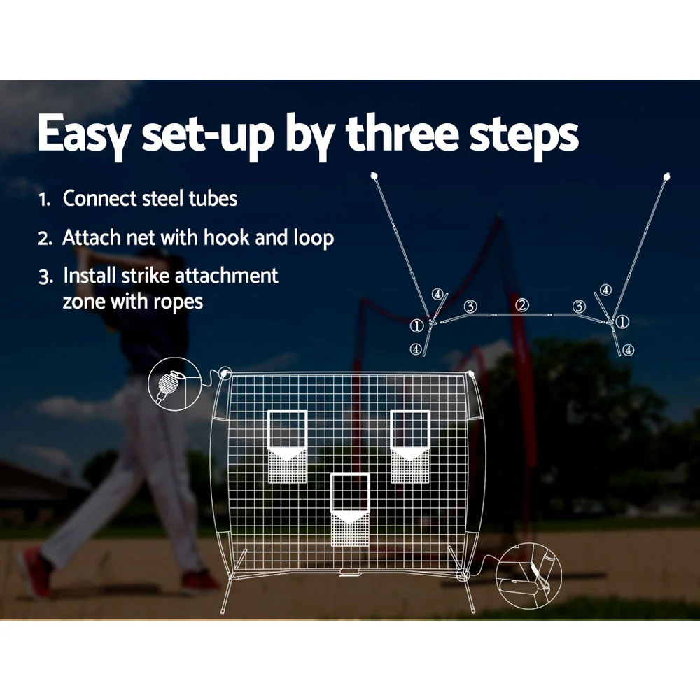 Everfit 1.8m Football Soccer Net Portable Goal Net Training 3 Target Zone - Image 5