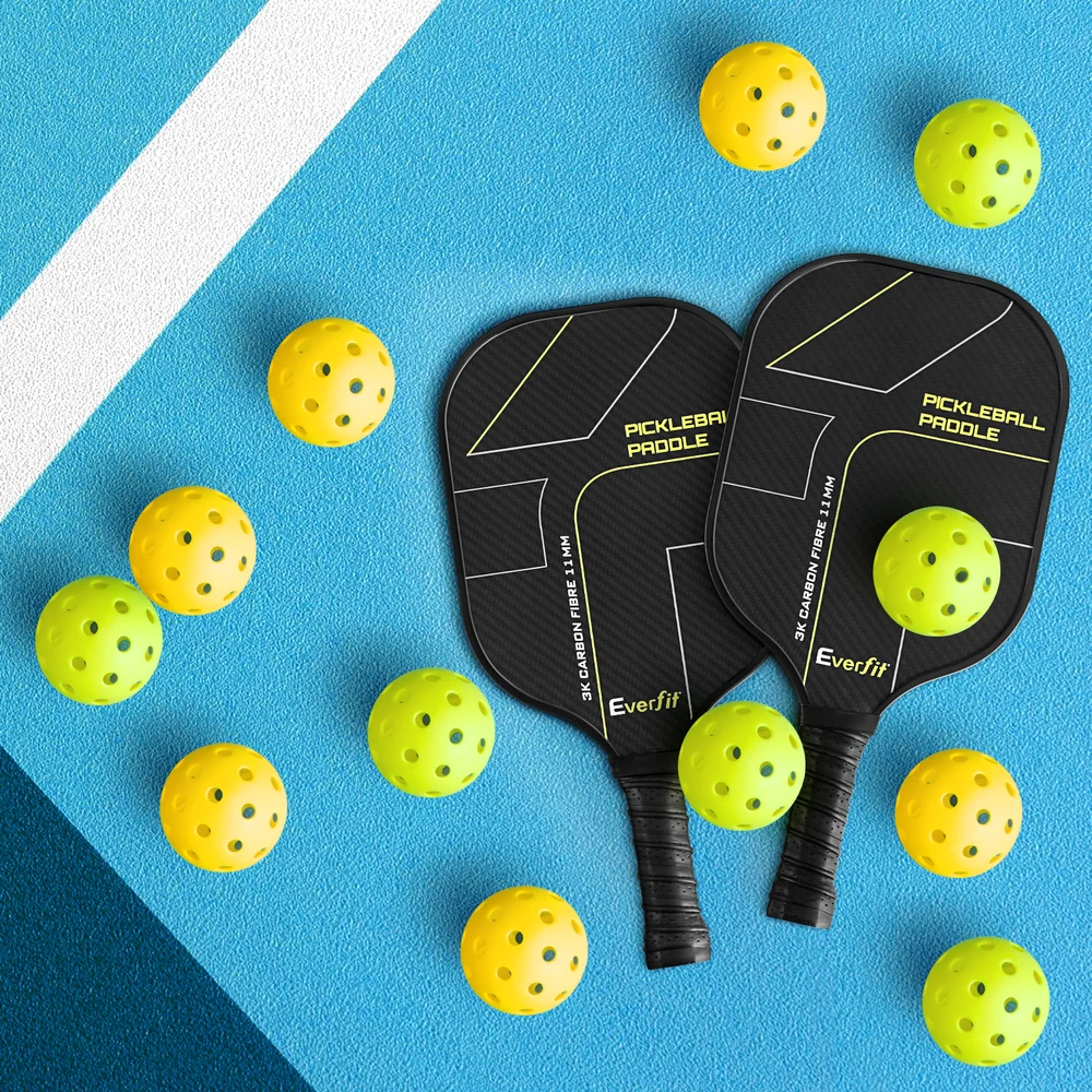Everfit 12PC Pickleballs Set 40-Hole Design Indoor Outdoor Durable PE Balls Green/Yellow - Image 7