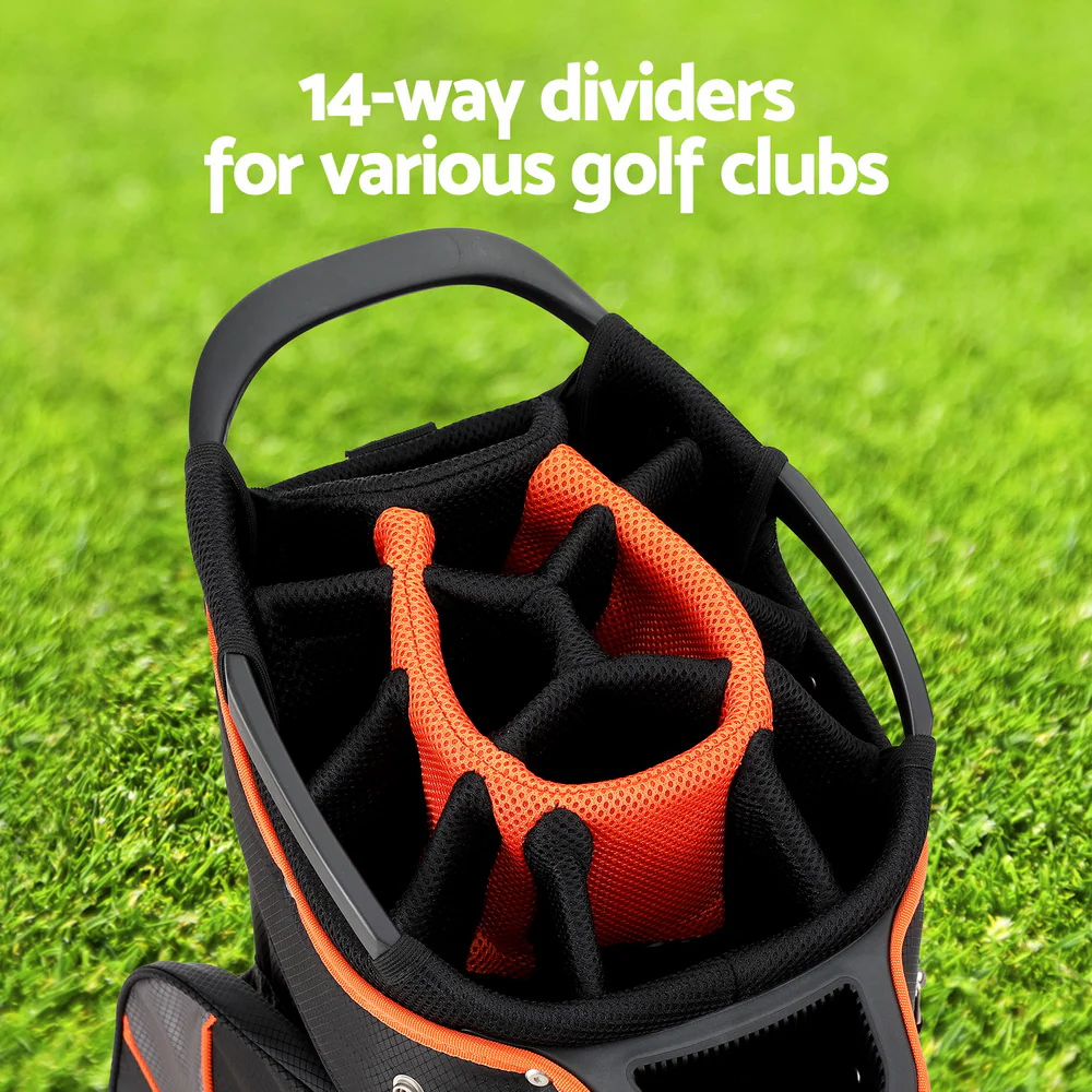 Everfit 14 Ways Dividers Golf Bag Stand Insulated Carry Bag Zippered Rain Cover - Image 6