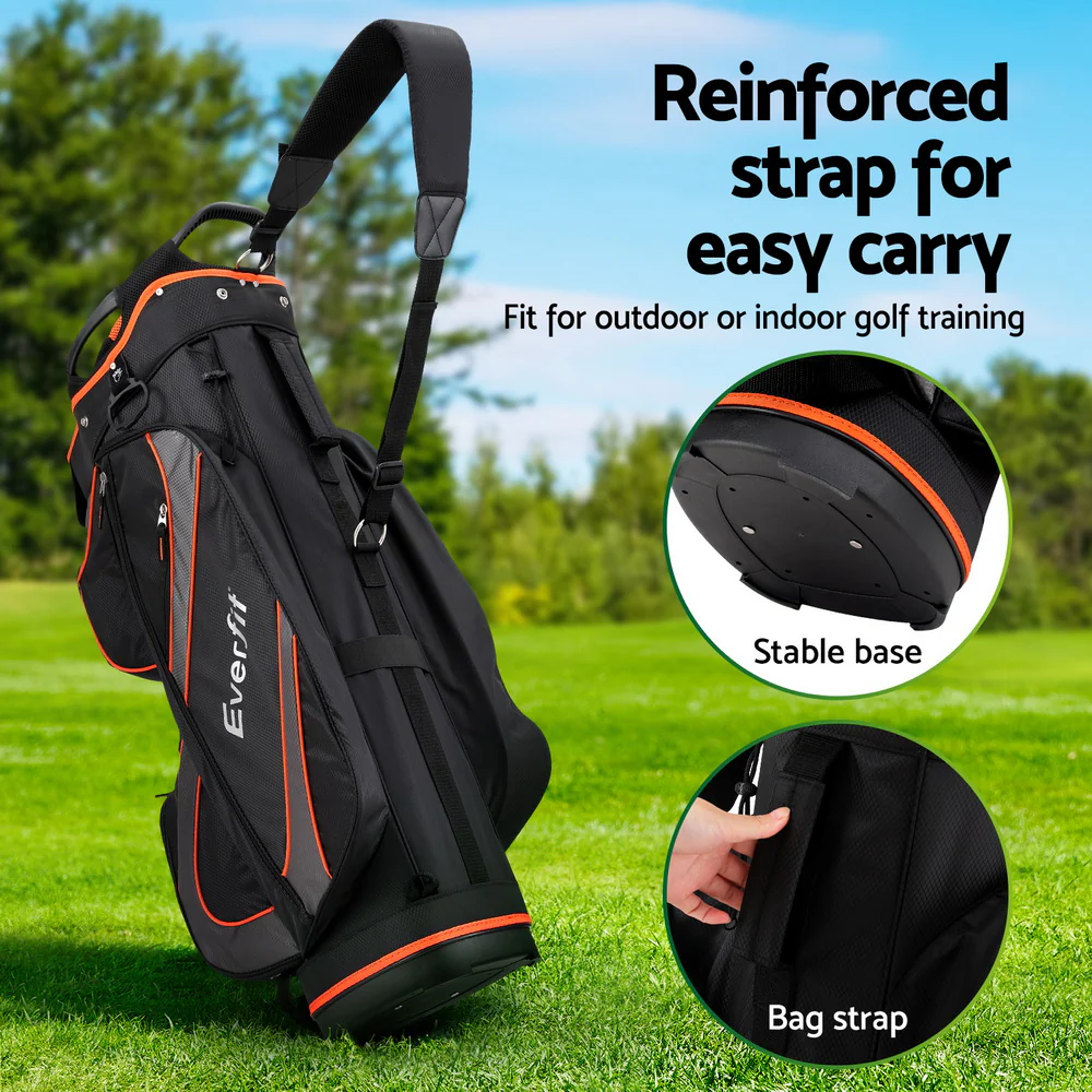 Everfit 14 Ways Dividers Golf Bag Stand Insulated Carry Bag Zippered Rain Cover - Image 7