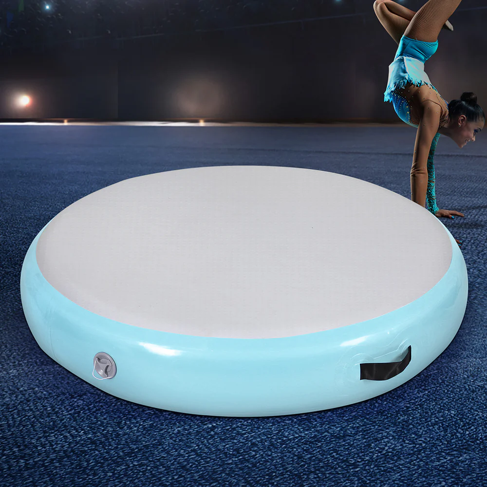 Everfit 1m Air Track Spot Inflatable Gymnastics Tumbling Mat Round Green - Image 7