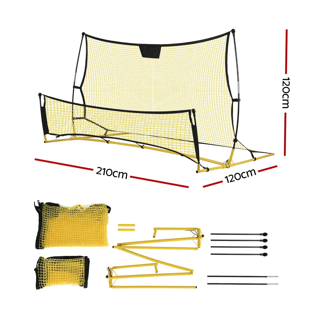 Everfit 2.1m Football Soccer Net Portable Goal Net Rebounder Sports Training Yellow - Image 2