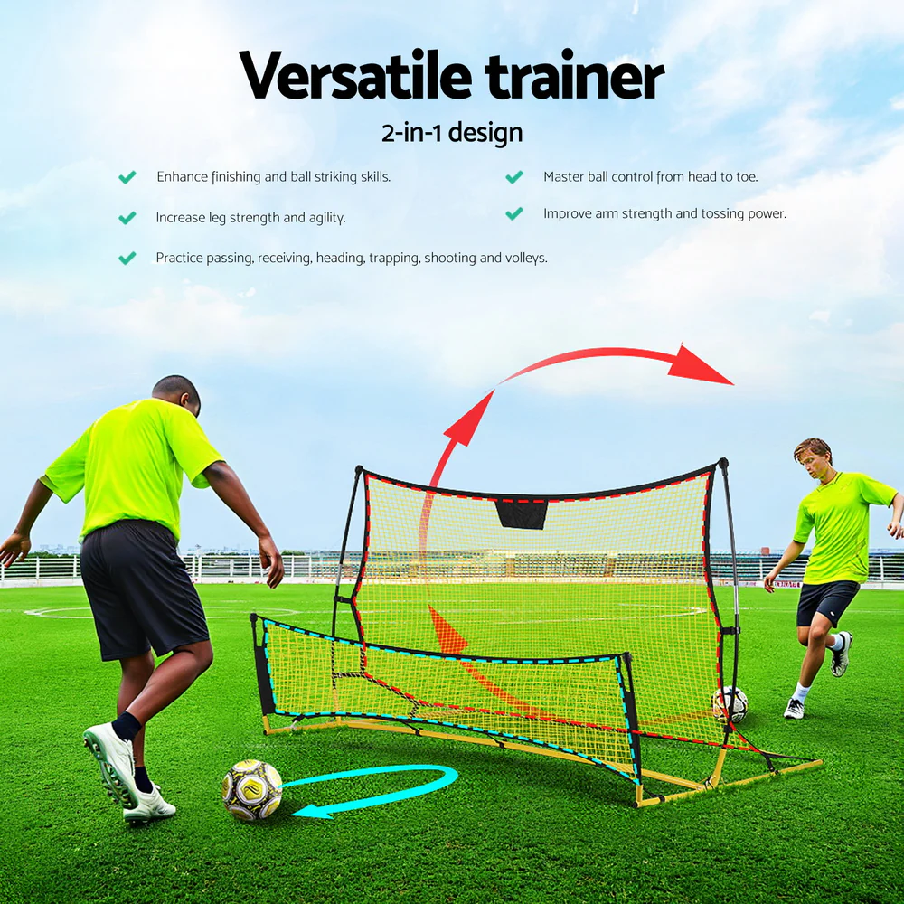 Everfit 2.1m Football Soccer Net Portable Goal Net Rebounder Sports Training Yellow - Image 4