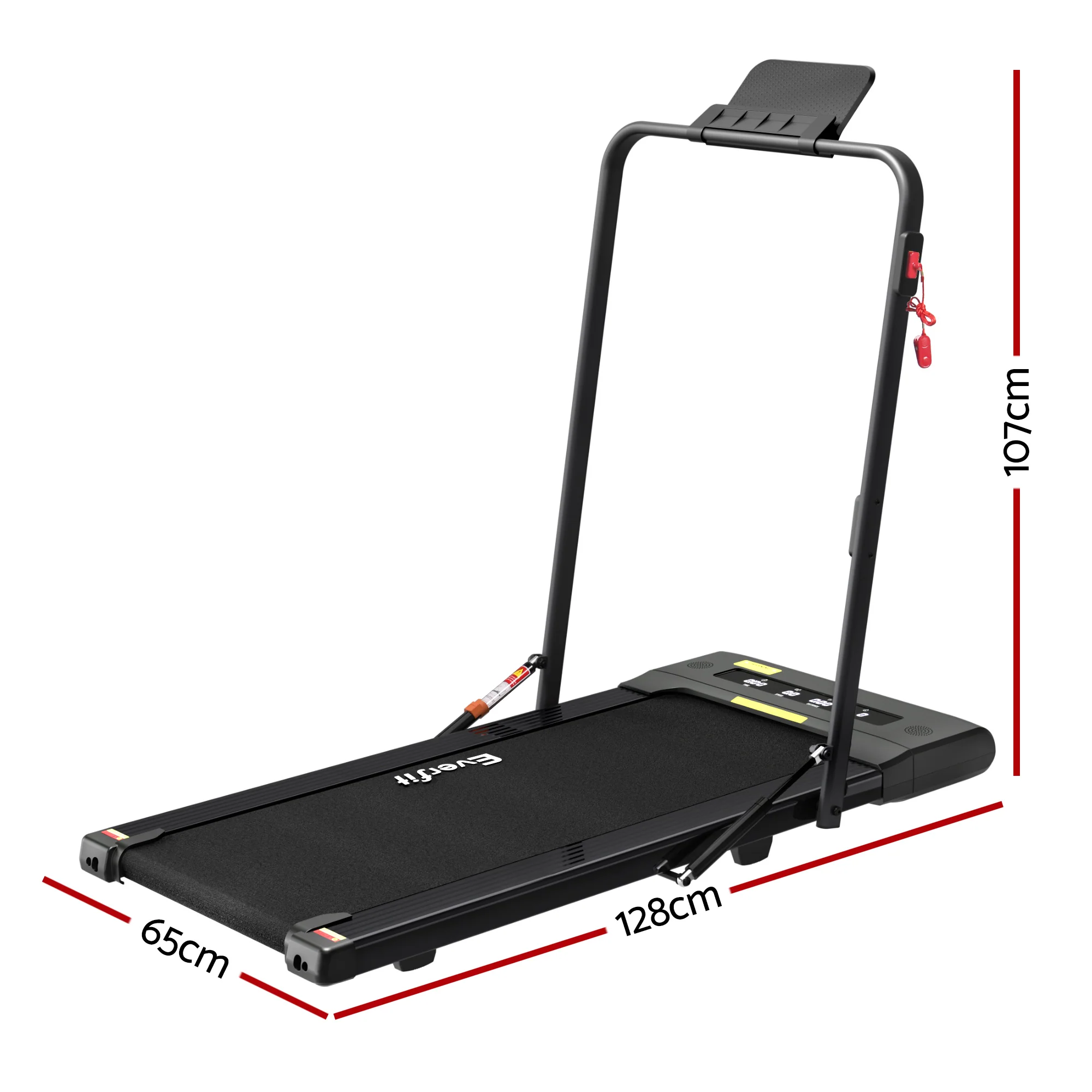 EVERFIT Walking Pad Treadmill 2 IN 1 Foldable 400mm Belt Black - Image 2