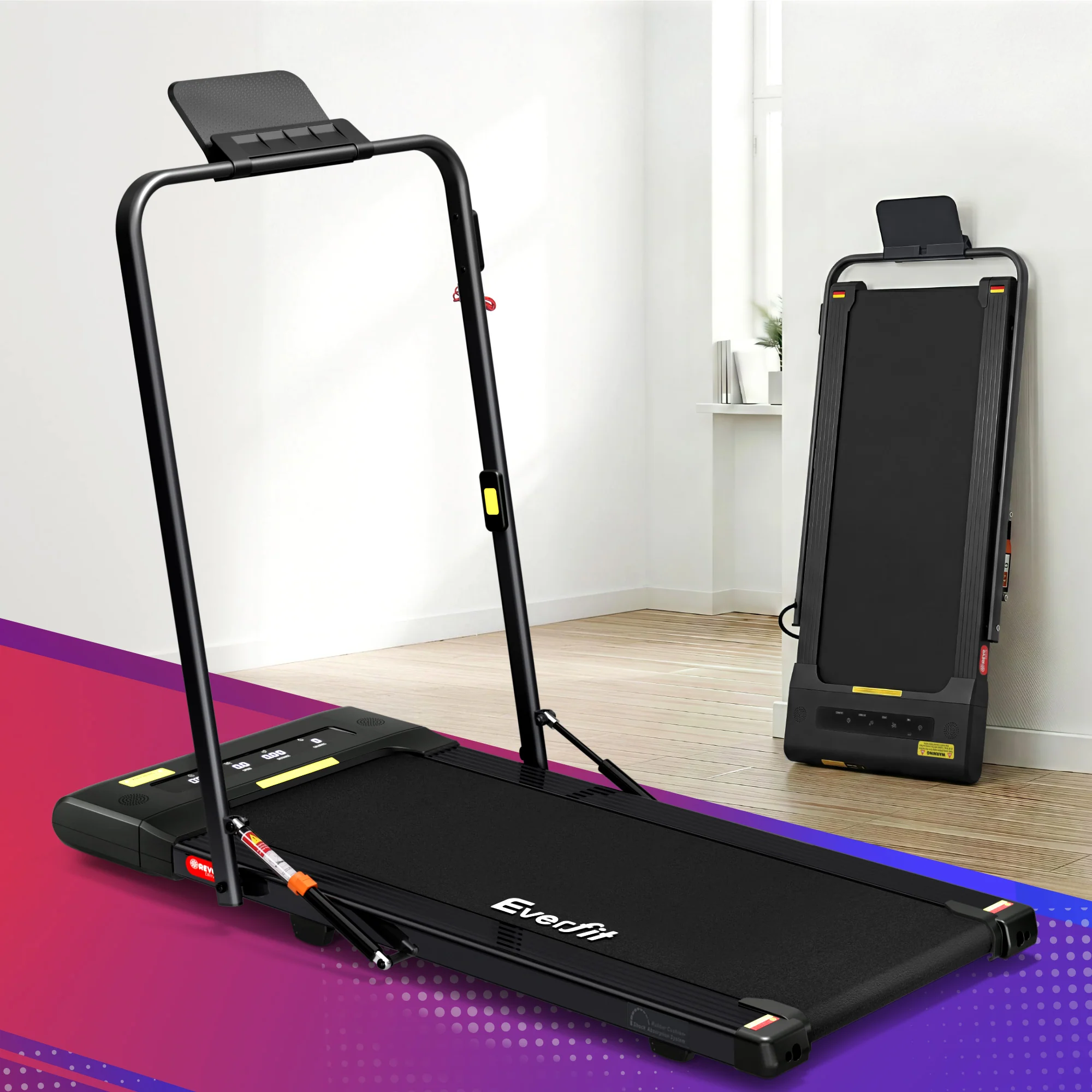 EVERFIT Walking Pad Treadmill 2 IN 1 Foldable 400mm Belt Black - Image 8
