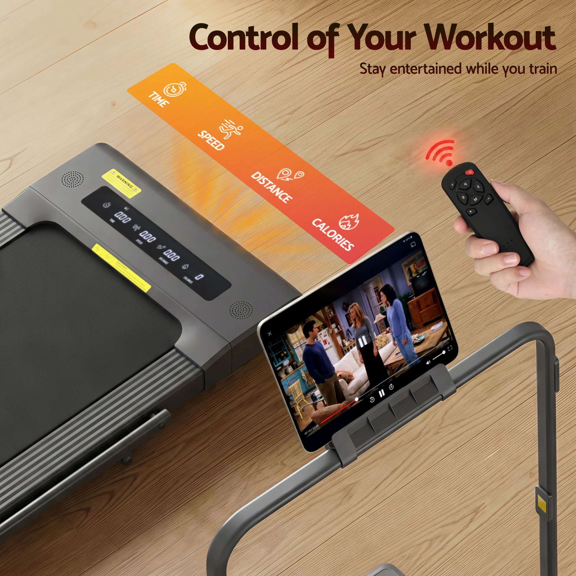 EVERFIT Walking Pad Treadmill 2 IN 1 Foldable 400mm Belt Grey - Image 6