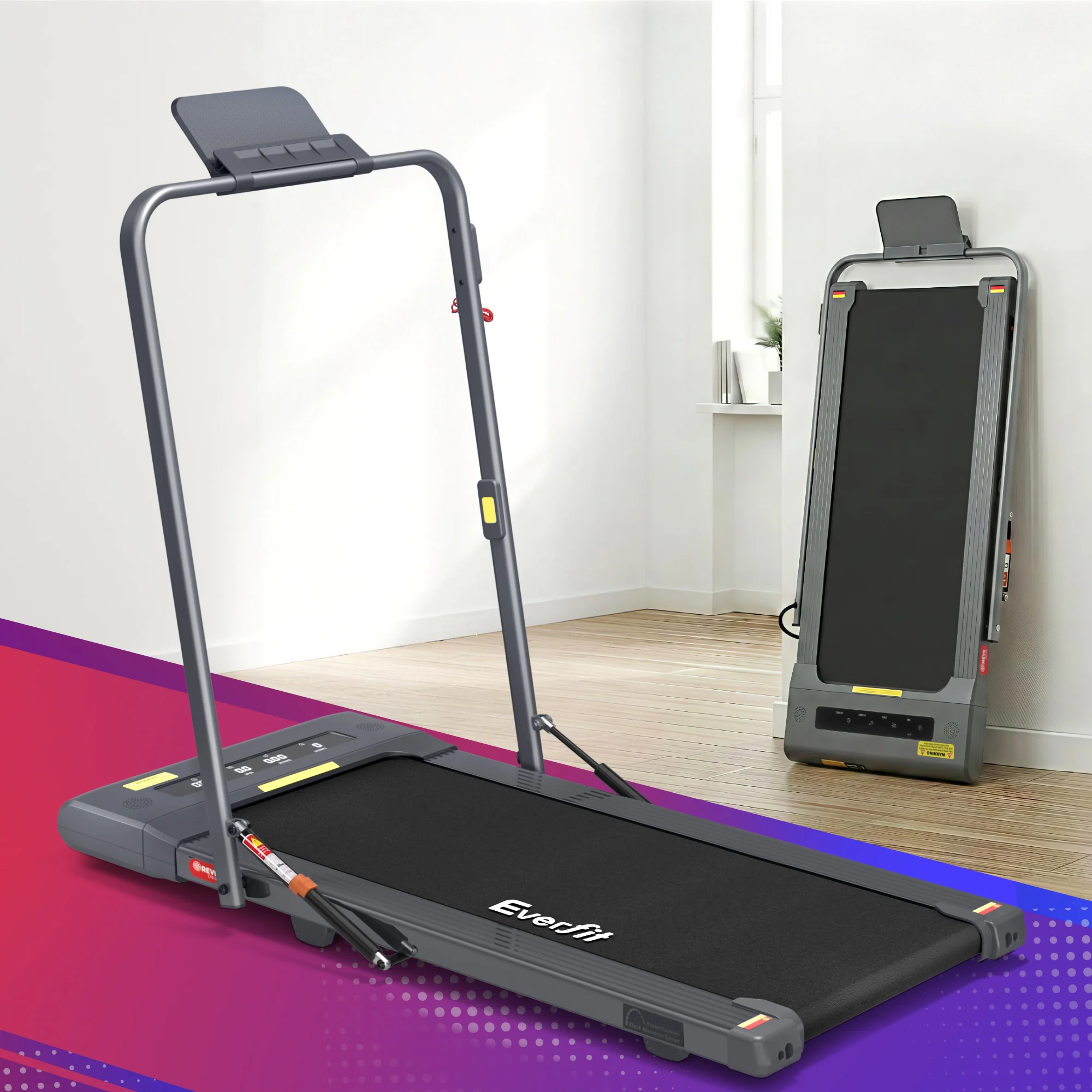 EVERFIT Walking Pad Treadmill 2 IN 1 Foldable 400mm Belt Grey - Image 8