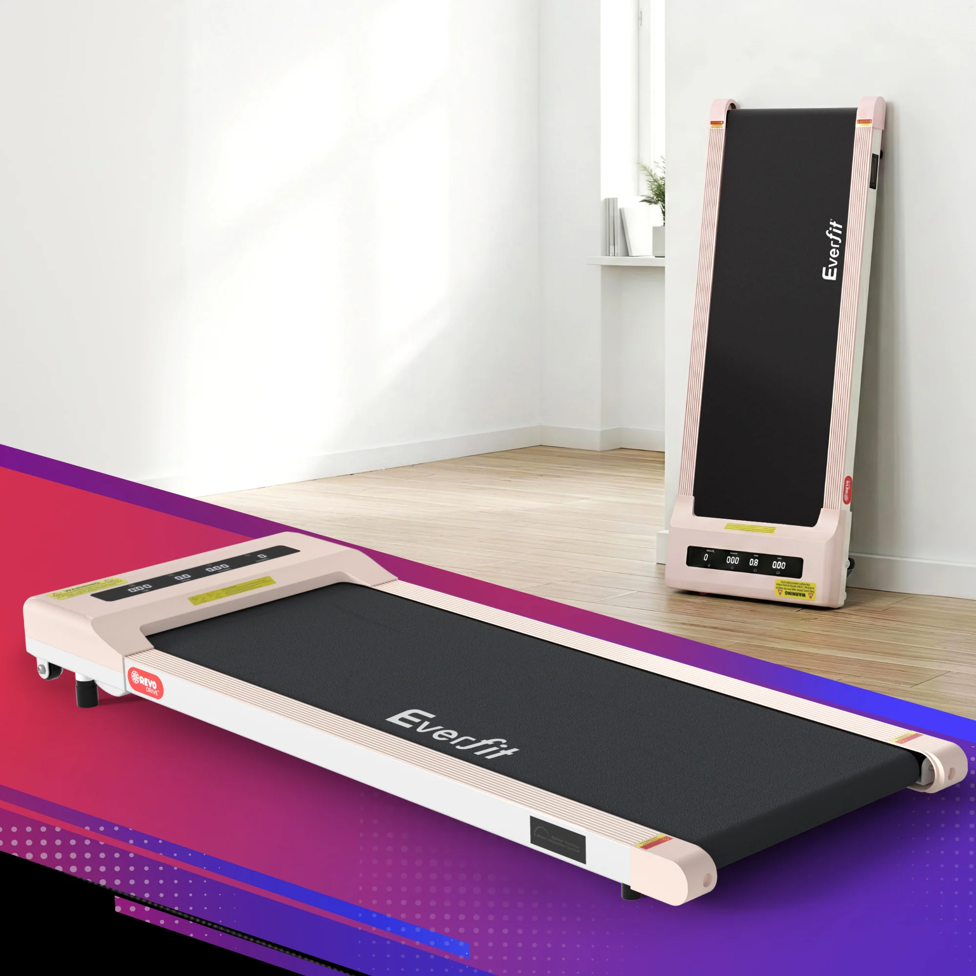 Everfit Treadmill Electric Walking Pad Under Desk Home Gym Fitness 360mm Pink - Image 8