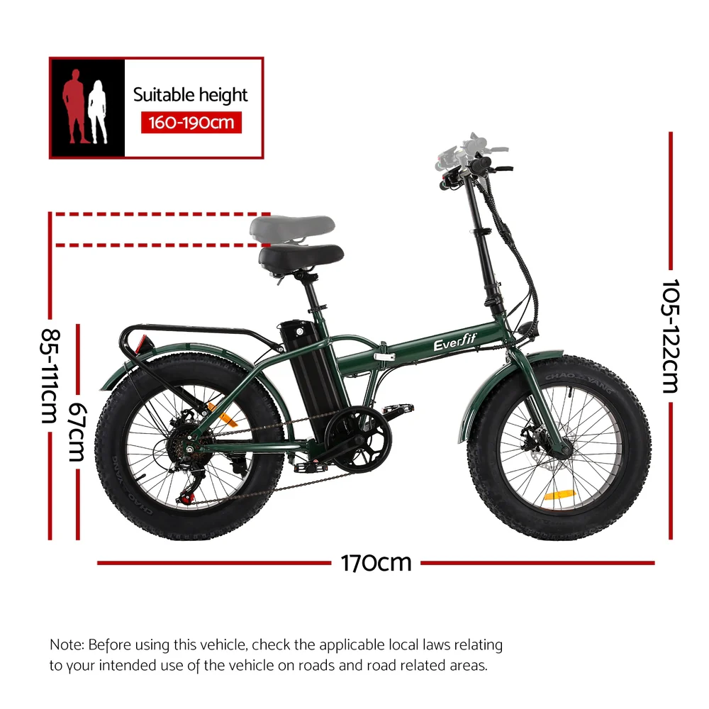 Everfit 20 Inch Folding Electric Bike Urban City Bicycle eBike Rechargeable - Image 2