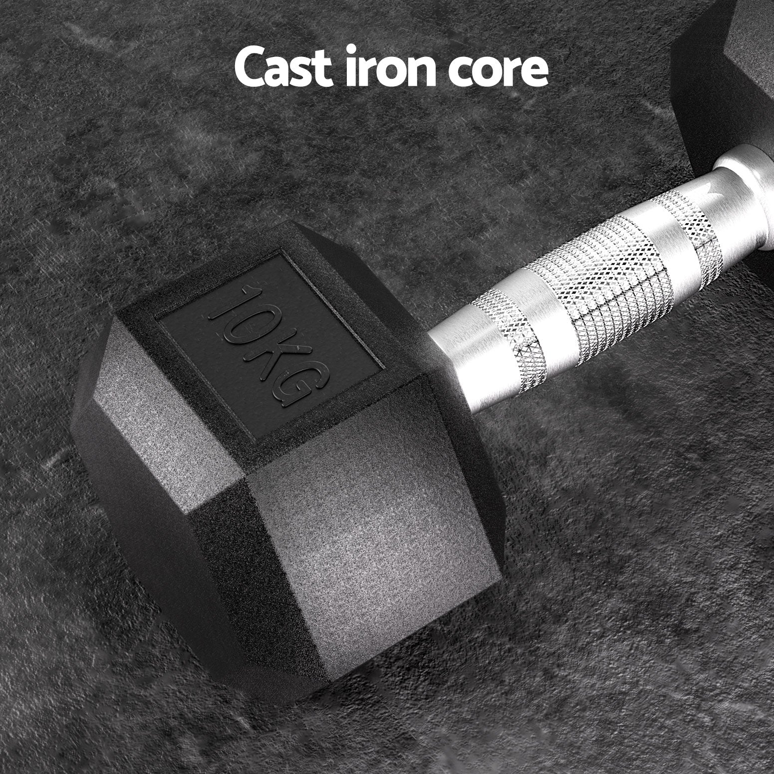 Everfit 20kg Hex Dumbbells Set Dumbbells Weights Lifting Bench Gym Workout 2x10kg - Image 5