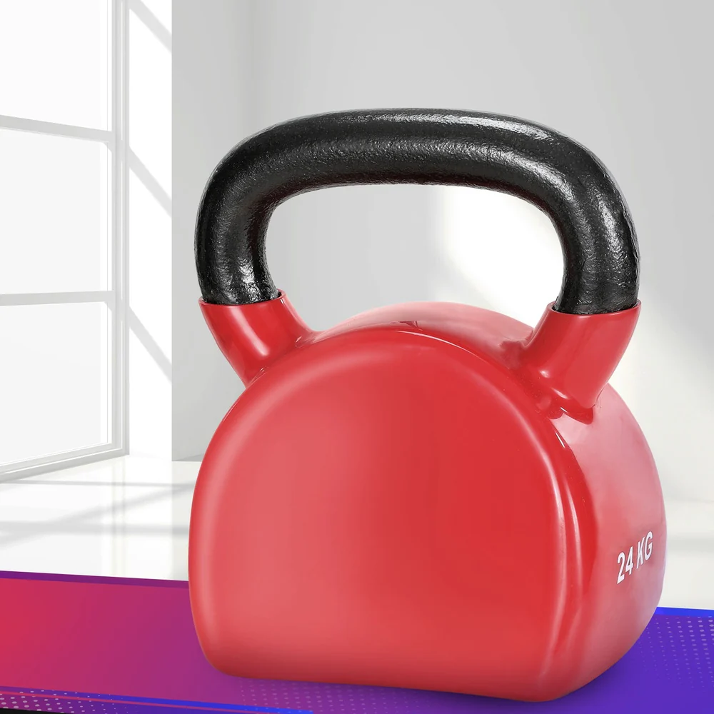 Everfit 24kg Kettlebell Set Weightlifting Bench Dumbbells Kettle Bell Gym Home - Image 2