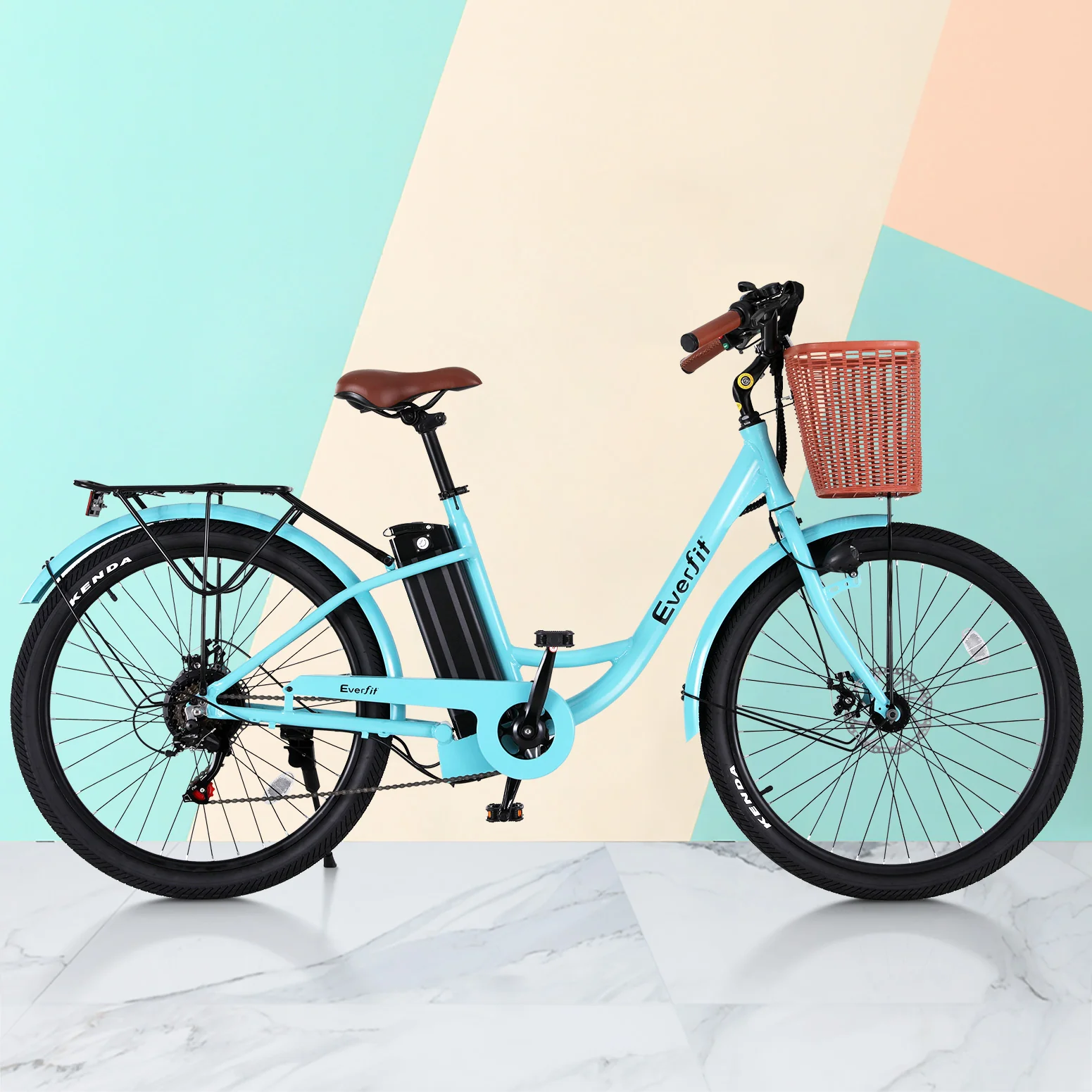 Everfit 26 Electric Bike City Bicycle eBike e-Bike Commuter w/ Battery BL - Image 2