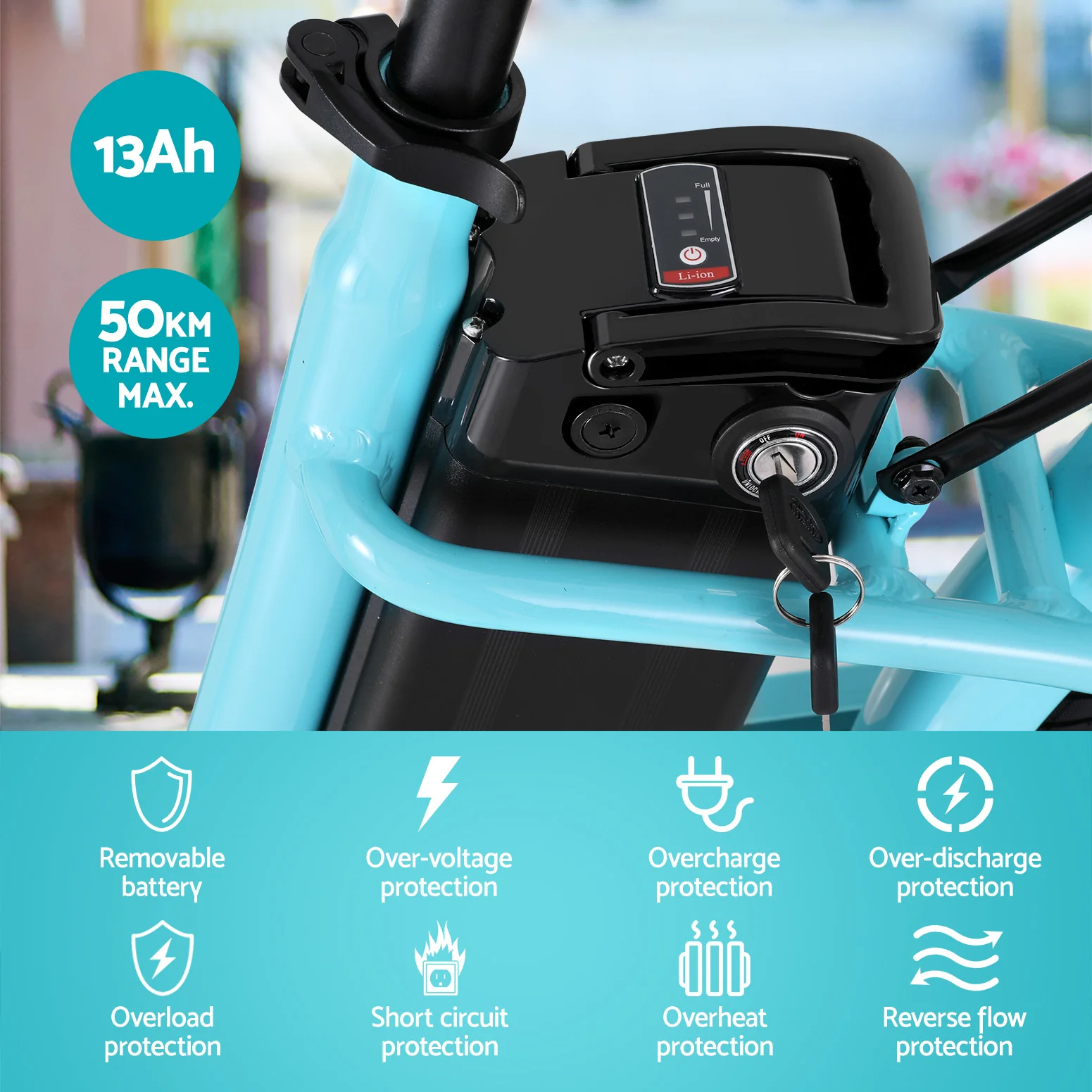 Everfit 26 Electric Bike City Bicycle eBike e-Bike Commuter w/ Battery BL - Image 6