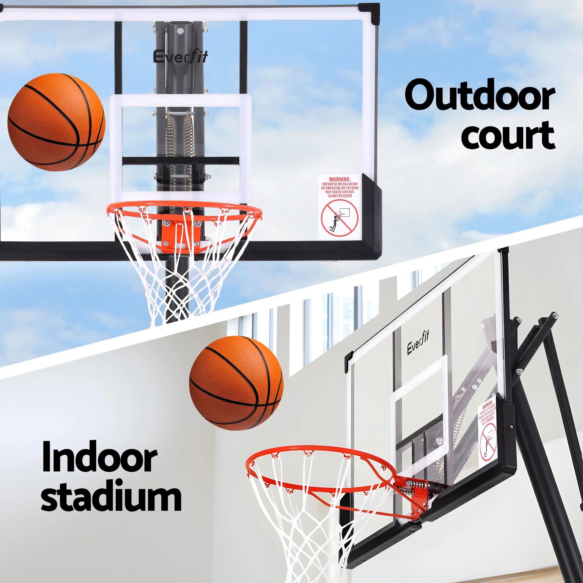Everfit 3.05M Basketball Hoop Stand System Portable Height Adjustable Net Ring - Image 5
