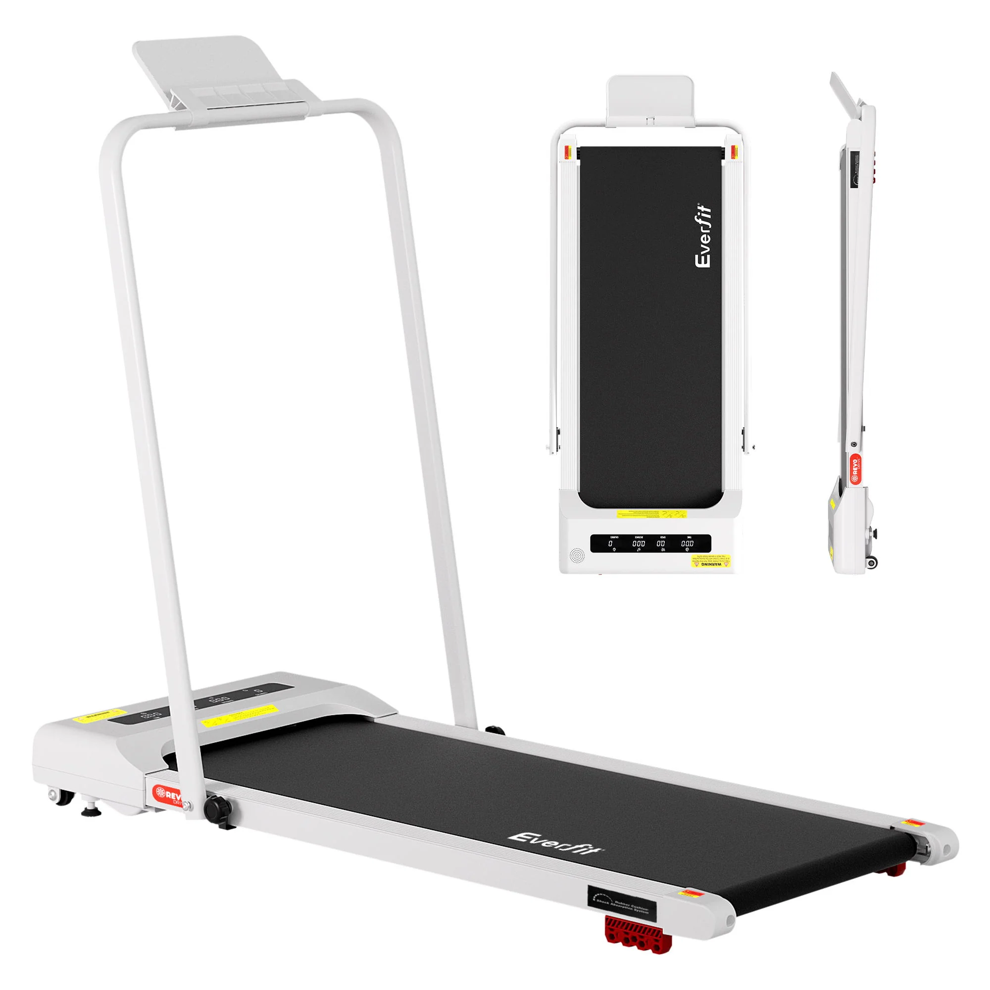 Everfit 3 in 1 Treadmill Electric Walking Pad Incline Under Desk 380mm White - Image 3