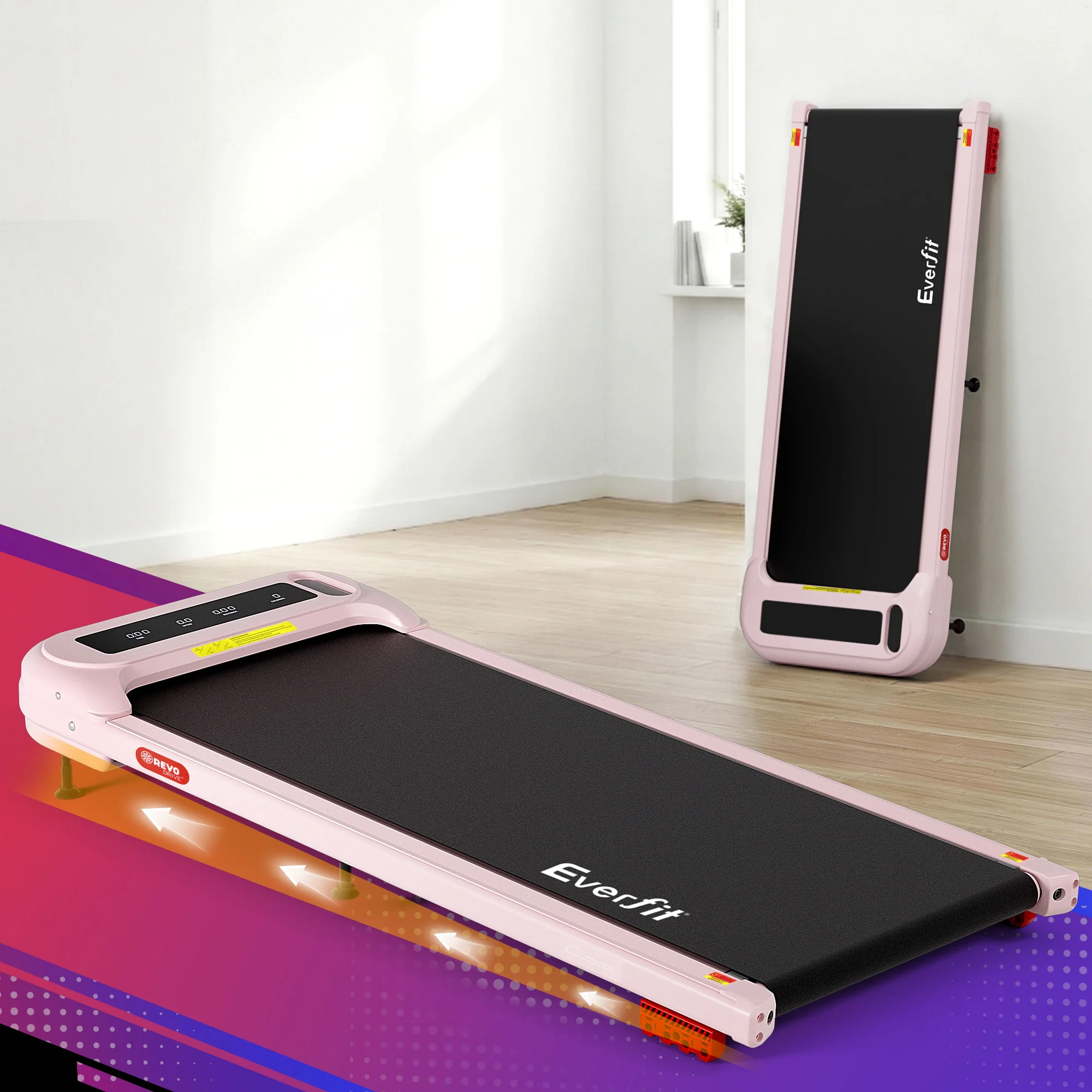 Everfit 3 in 1 Treadmill Electric Walking Pad with Incline Under Desk Home Gym Pink - Image 8