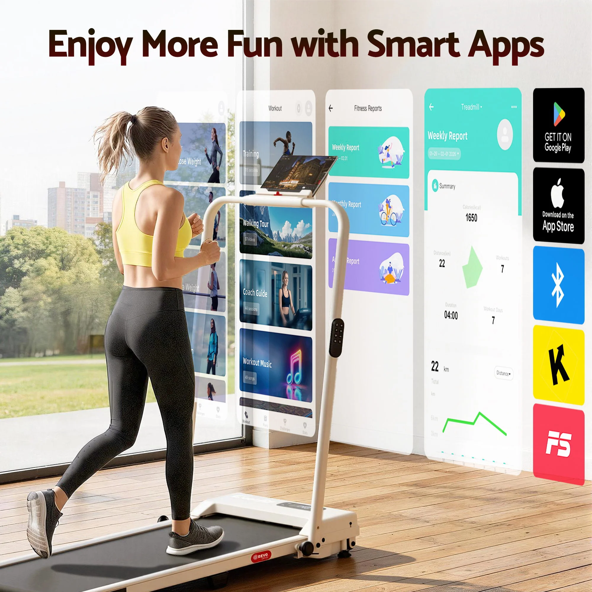 Everfit 3 in 1 Walking Pad Treadmill 12% Incline Under Desk Foldable Treadmills for Home Gym With 38cm Wide Belt APP Control - Image 7