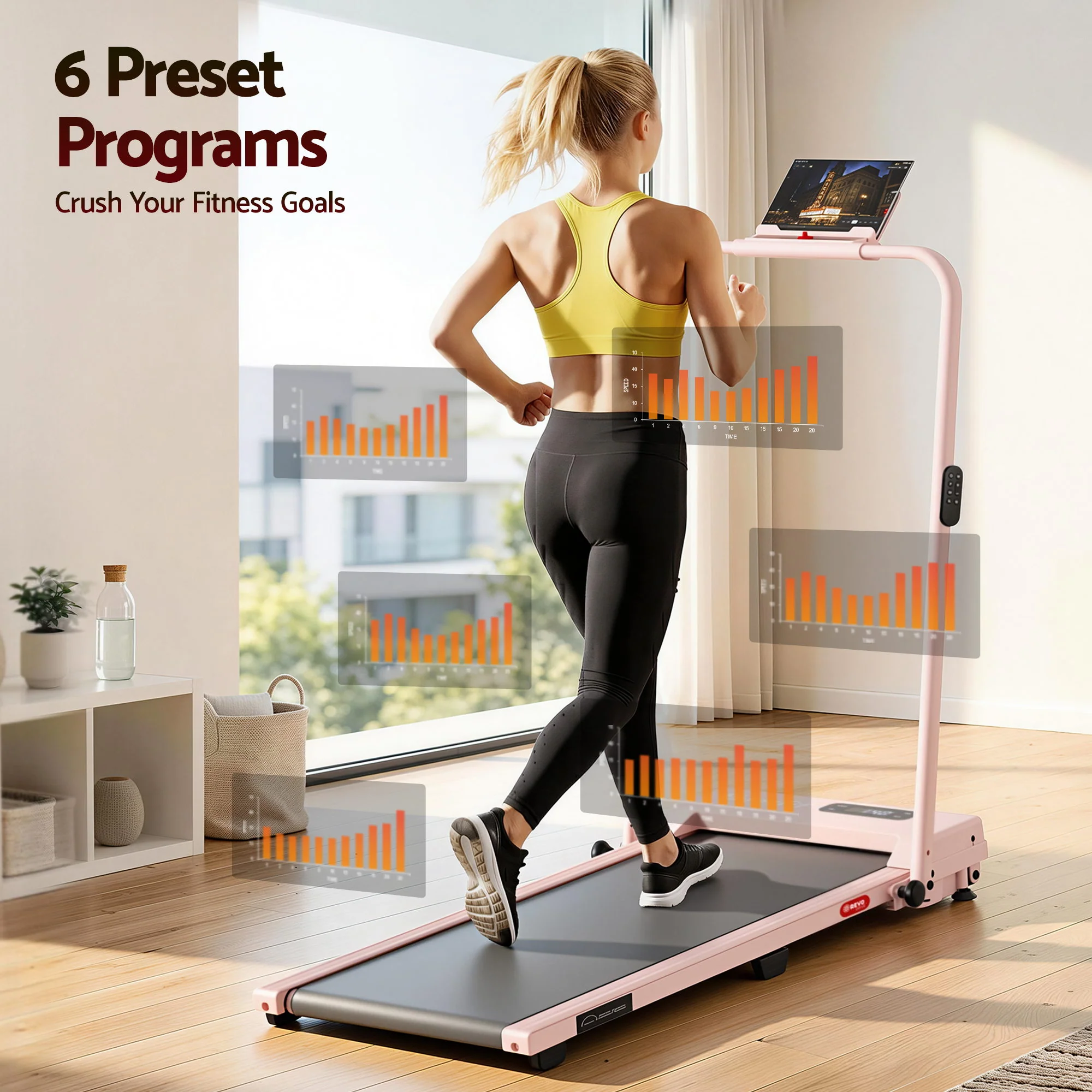 Everfit 3 in 1 Walking Pad Treadmill 12% Incline Under Desk Treadmills for Home Gym With 38cm Wide Belt APP Control - Image 6