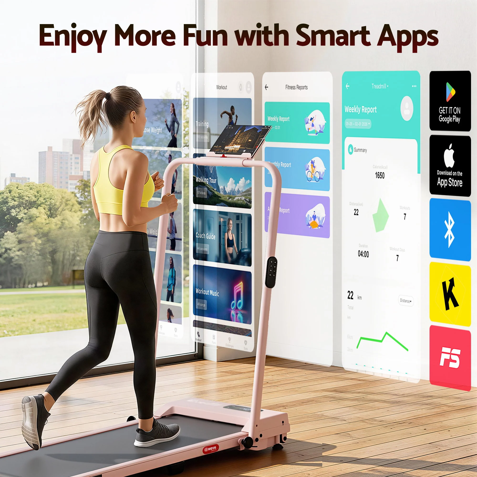 Everfit 3 in 1 Walking Pad Treadmill 12% Incline Under Desk Treadmills for Home Gym With 38cm Wide Belt APP Control - Image 7