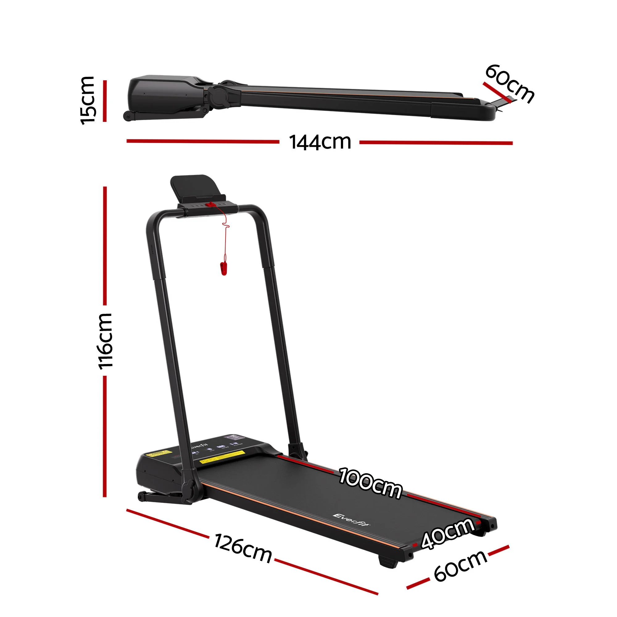 Everfit 3 in 1 Walking Pad Treadmill 20% Auto Incline Under Desk Foldable Treadmills for Home With 40cm Wide Belt - Image 2