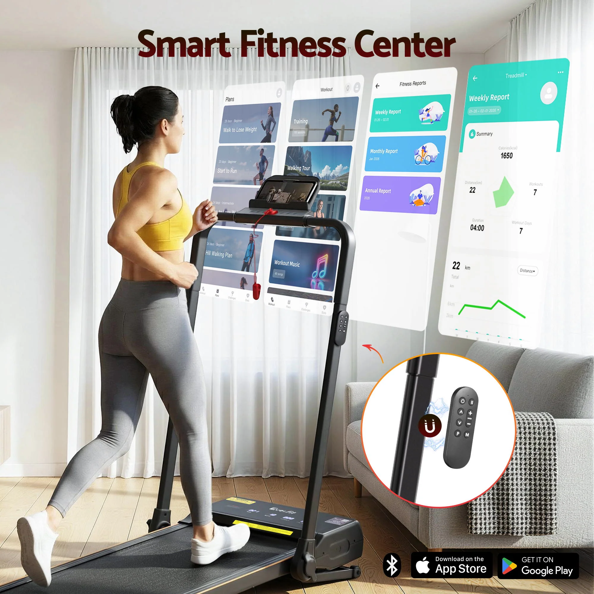 Everfit 3 in 1 Walking Pad Treadmill 20% Auto Incline Under Desk Foldable Treadmills for Home With 40cm Wide Belt - Image 6