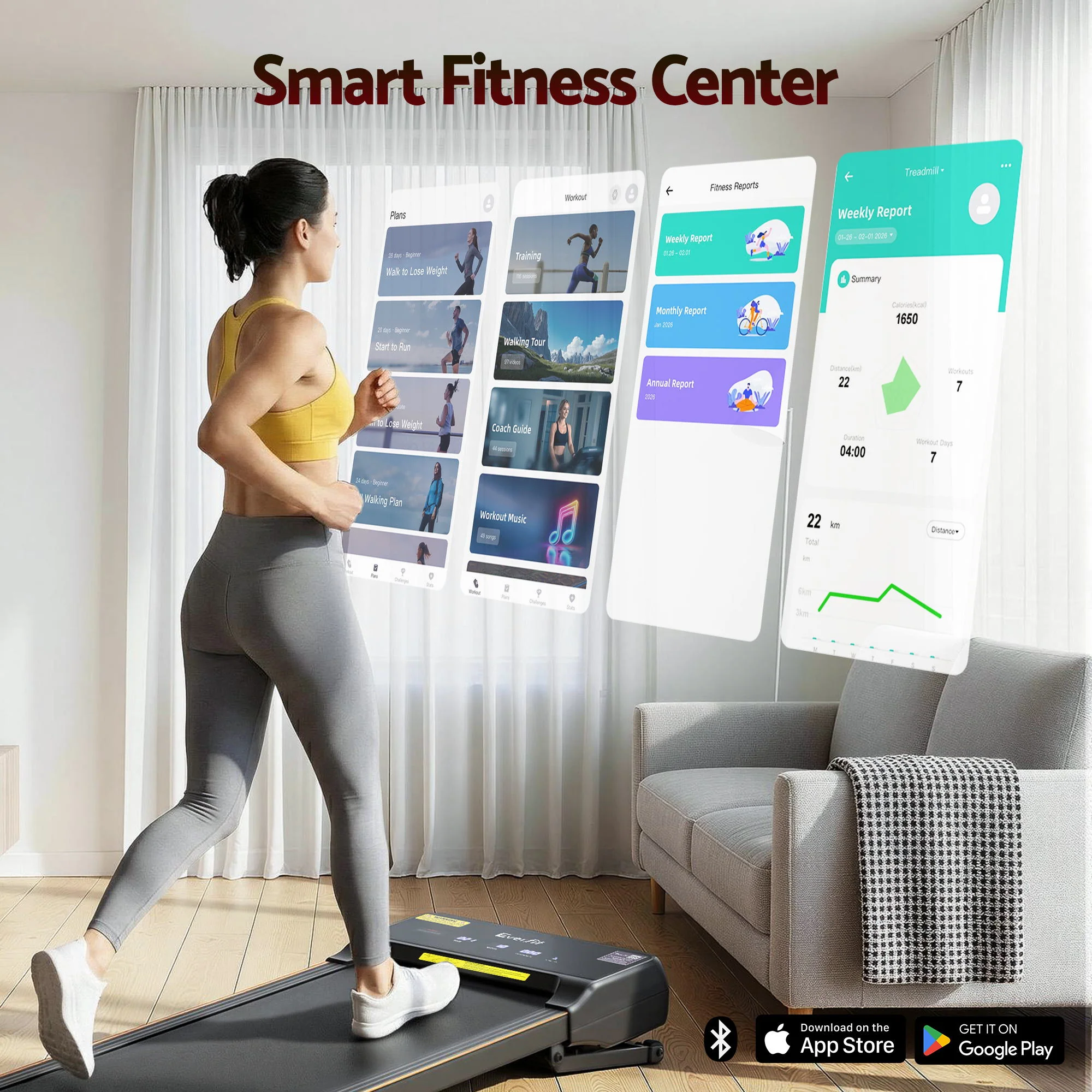 Everfit 3 in 1 Walking Pad Treadmill 20% Auto Incline Under Desk Treadmills for Home Gym With 40cm Wide Belt - Image 5