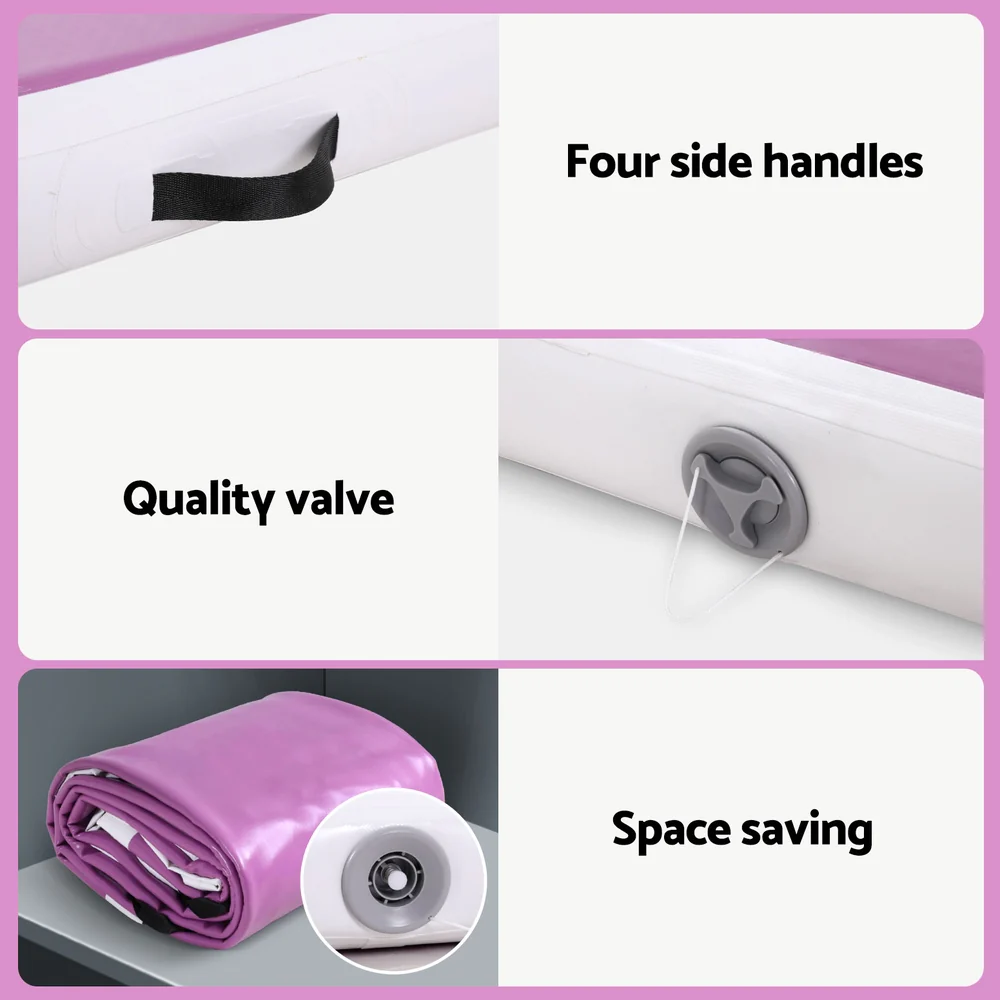 Everfit 3M Air Track Gymnastics Tumbling Exercise Yoga Mat W/ Pump Inflatable Purple - Image 5