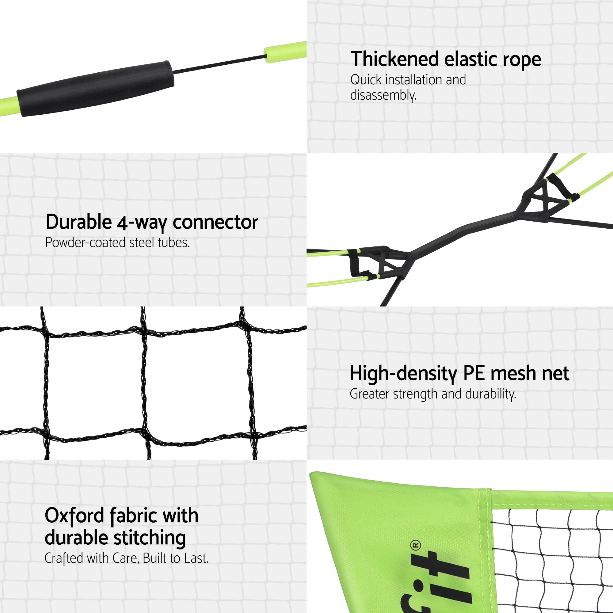 Everfit 3M Badminton Tennis Net Portable Volleyball Kit Yellow - Image 5