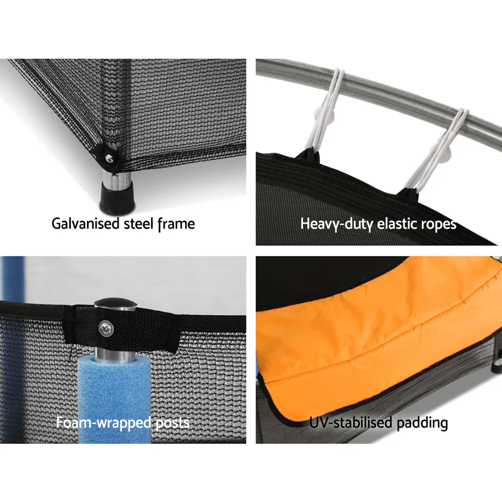 Everfit 4.5FT Trampoline for Kids w/ Enclosure Safety Net Rebounder Gift Orange - Image 4