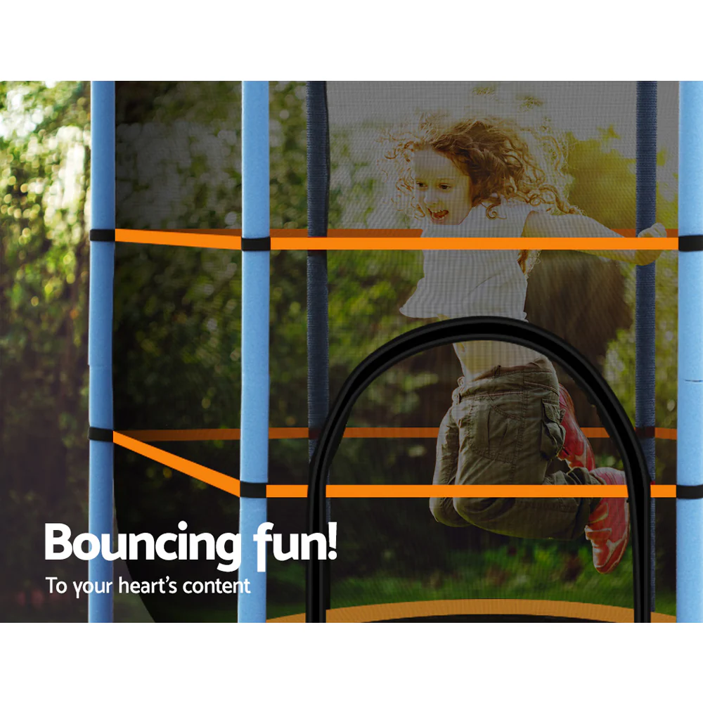 Everfit 4.5FT Trampoline for Kids w/ Enclosure Safety Net Rebounder Gift Orange - Image 7