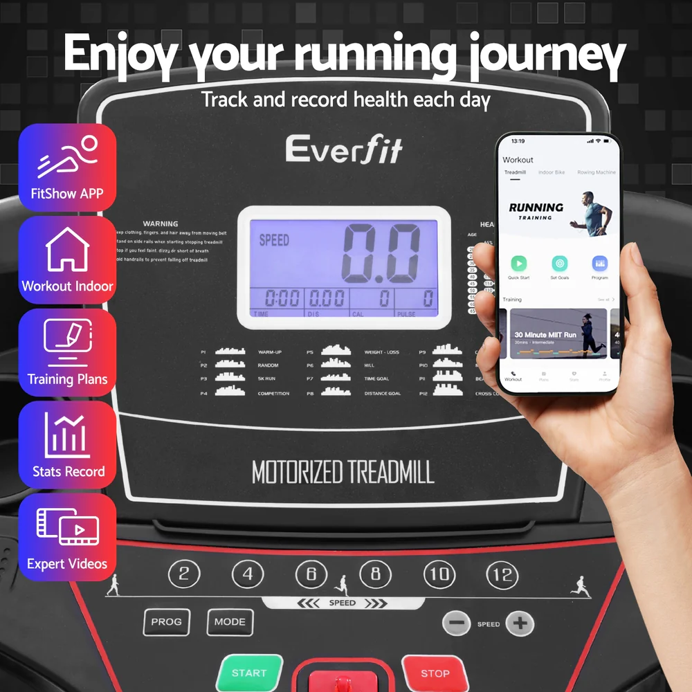 Everfit 4 in 1 Treadmill Electric Home Gym Fitness Exercise Machine w/ Sit Up Bar 420mm - Image 5