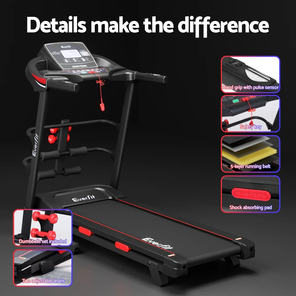 Everfit 4 in 1 Treadmill Electric Home Gym Fitness Exercise Machine w/ Sit Up Bar 420mm - Image 6