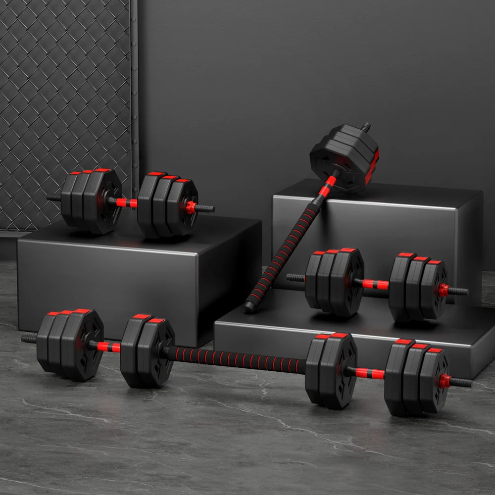 Everfit 40kg Adjustable Dumbbell Barbell Set Weight Plates Home Workout - Image 7