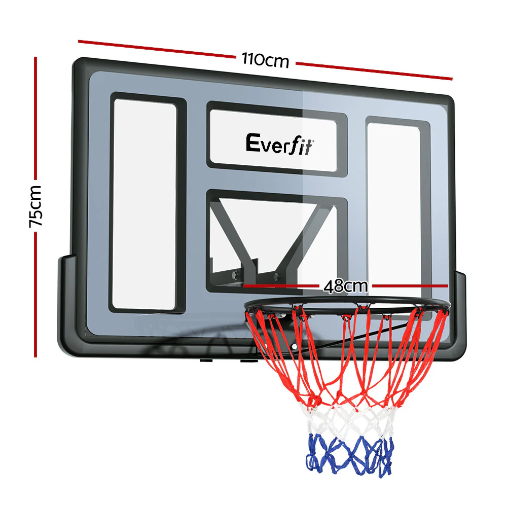 Everfit 45? Kids Basketball Hoop Backboard Wall Mounted Ring Net Sports - Image 2