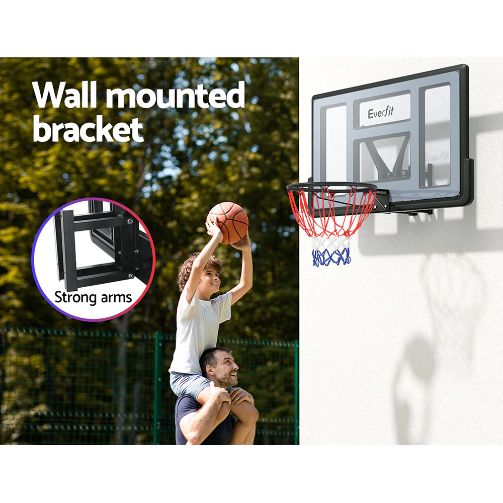 Everfit 45? Kids Basketball Hoop Backboard Wall Mounted Ring Net Sports - Image 4