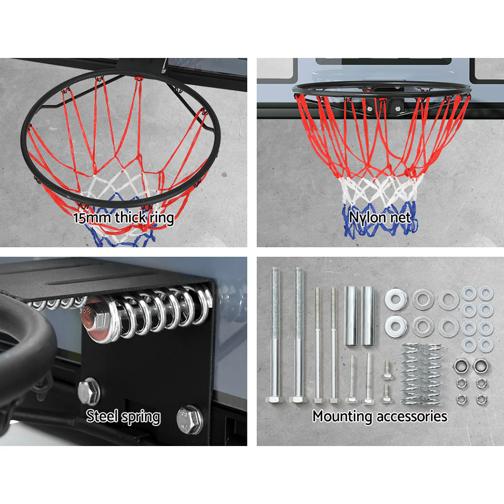 Everfit 45? Kids Basketball Hoop Backboard Wall Mounted Ring Net Sports - Image 6