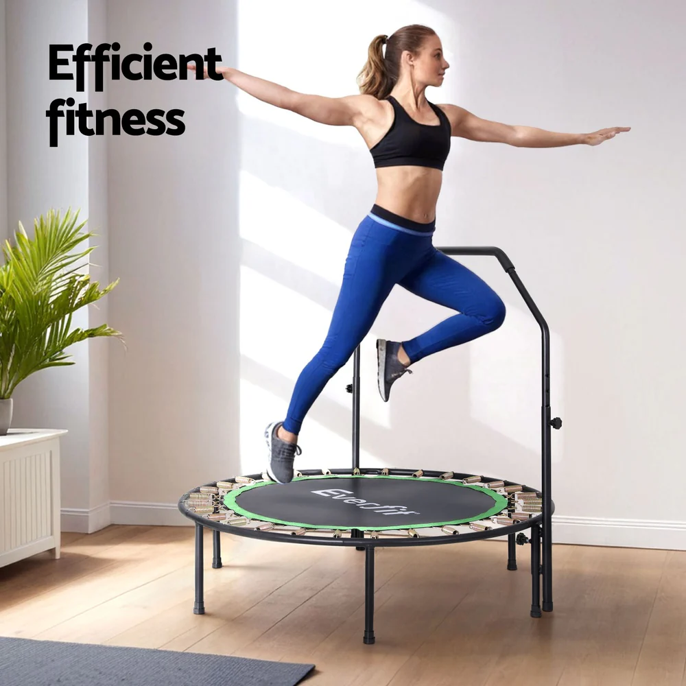 Everfit 48inch Round Fitness Trampoline Rebounder Adjustable Handrail Green - Image 5