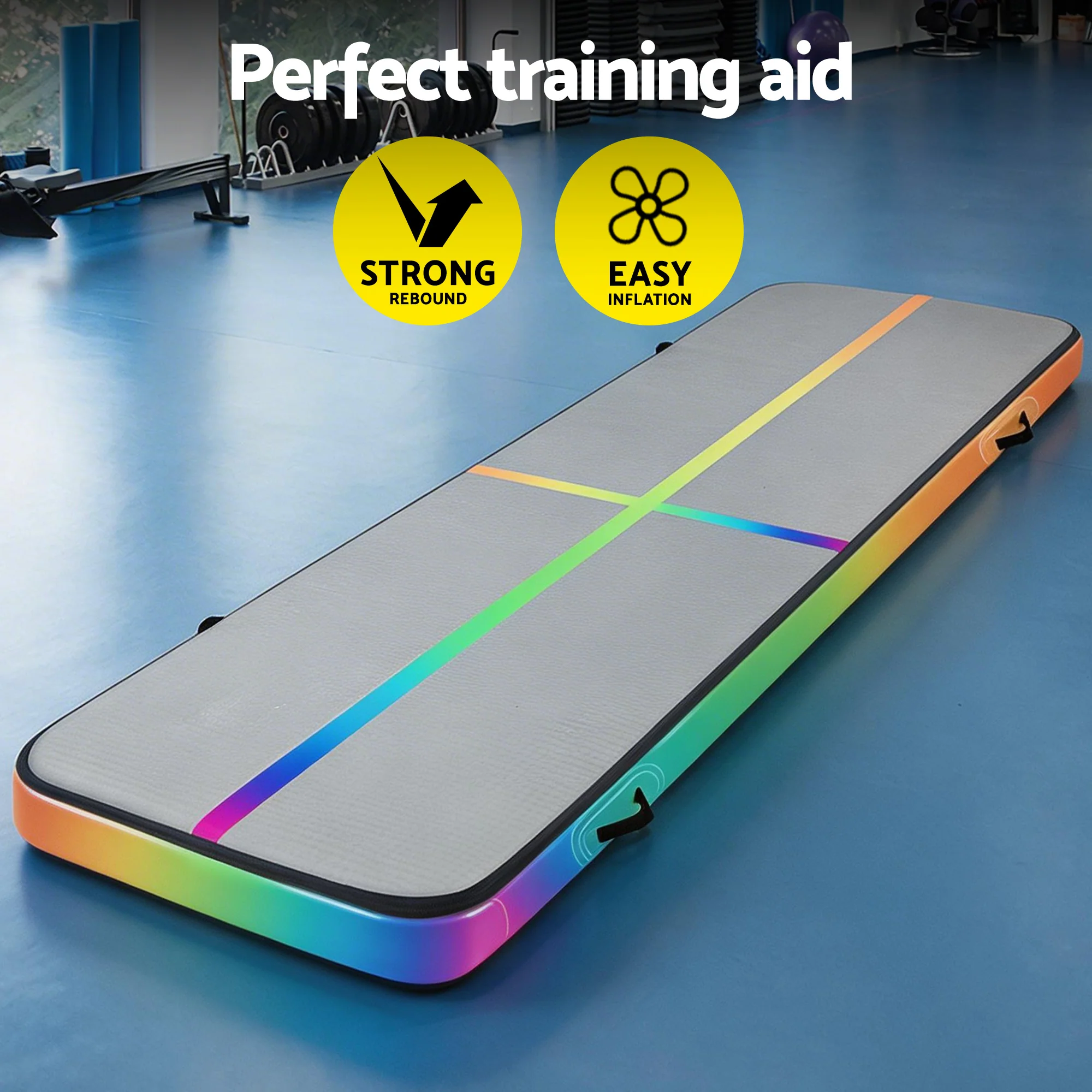 Everfit 4M Air Track Gymnastics Tumbling Exercise Mat Inflatable Mats 20CM Thick + Pump - Image 4