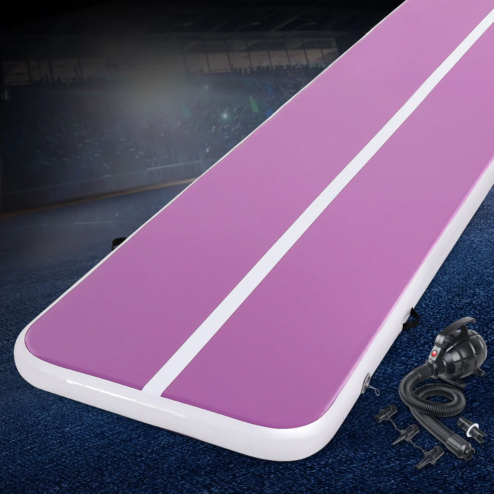 Everfit 4M Air Track Gymnastics Tumbling Exercise Yoga Mat W/ Pump Inflatable Purple - Image 7