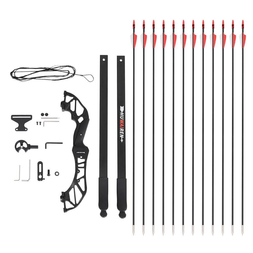 Everfit 55lbs Bow Arrow Set Recurve Takedown Archery Hunting for Beginner Red - Image 4