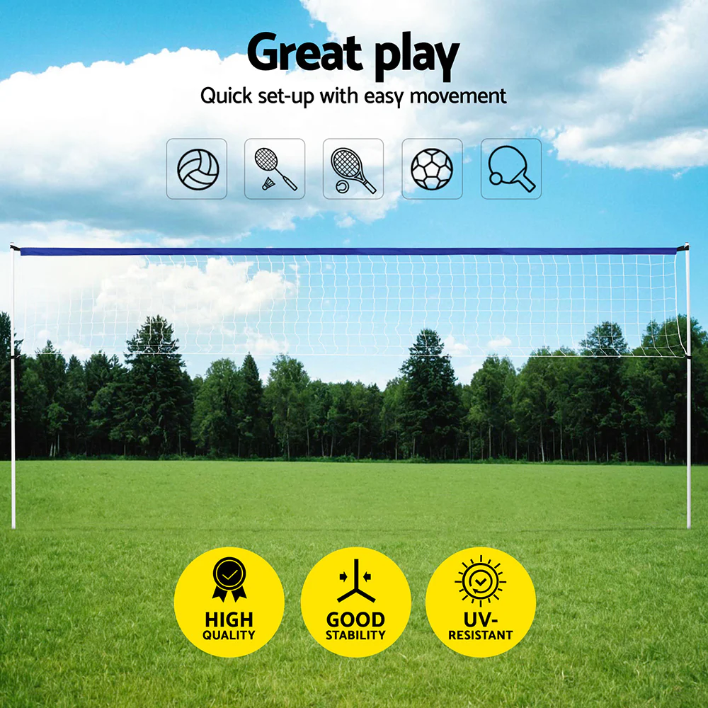 Everfit 6M Portable Volleyball Net Set Adjustable Height Multi-Sport Net with Ball and Bag - Image 4