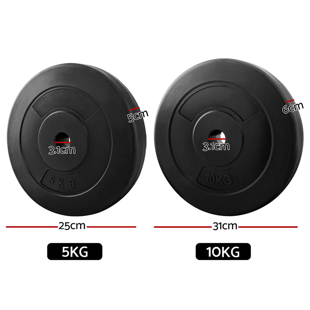 Everfit 70kg Barbell Weight Plates Standard Home Gym Press Fitness Exercise - Image 3